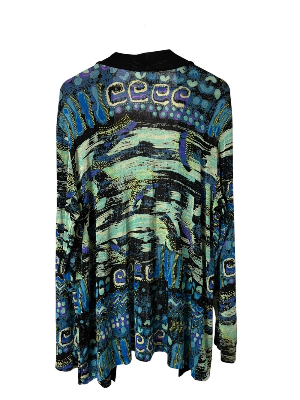 Coldwater Creek eclectic boho Starry Night Inspo wearable art open cardigan 1X